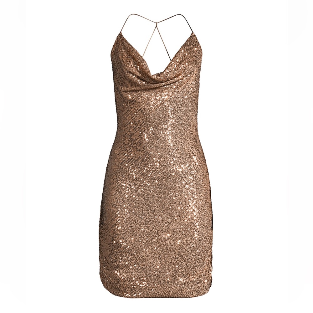 NWT [parker black] paris cowlneck sequin dress - Picture 4 of 9